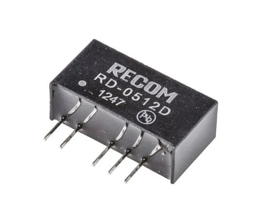 63-7673-58 Recom RD 2W Isolated DC-DC Converter Through Hole, Voltage in 4.5 → 5.5 V dc, Voltage out ±12V dc RD-0512D