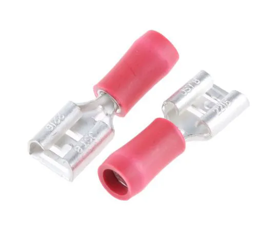 63-7695-61 JST FVDDF Series Red Insulated Crimp Receptacle, 6.35 x 0.8mm, 0.25mm² to 1.65mm², 22AWG to 16AWG FVDDF1.25-250A(S)(LF)