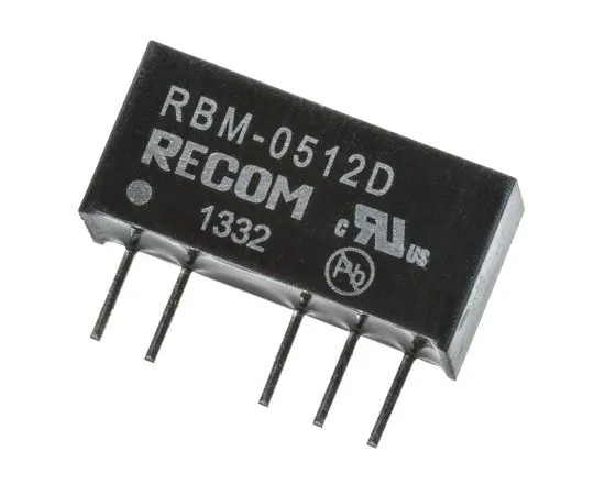 63-7587-09 Recom RBM 1W Isolated DC-DC Converter Through Hole, Voltage in 4.5 → 5.5 V dc, Voltage out ±12V dc RBM-0512D