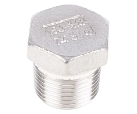 63-7592-21 RS PRO Stainless Steel Hexagon Plug 3/8in R(T) Male 0.77in 499-3401