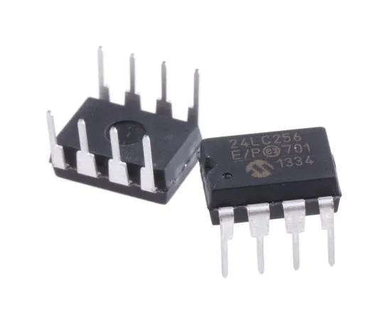 63-7664-20 Microchip 24LC256-E/P, 256kbit Serial EEPROM Memory, 900ns 8-Pin PDIP I2C 24LC256-E/P