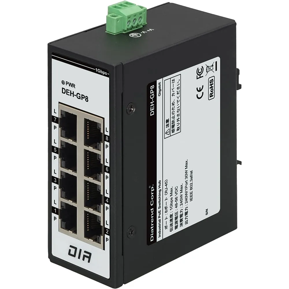 69-4689-48 Industrial PoE switching hub Gigabit 8-port af/at DEH-GP8 DEH-GP8