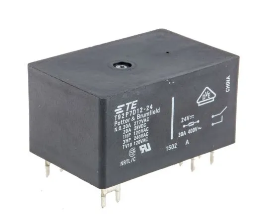 63-7677-94 TE Connectivity DPNO Non-Latching Relay PCB Mount, 24V dc Coil, 30A T92P7D12-24