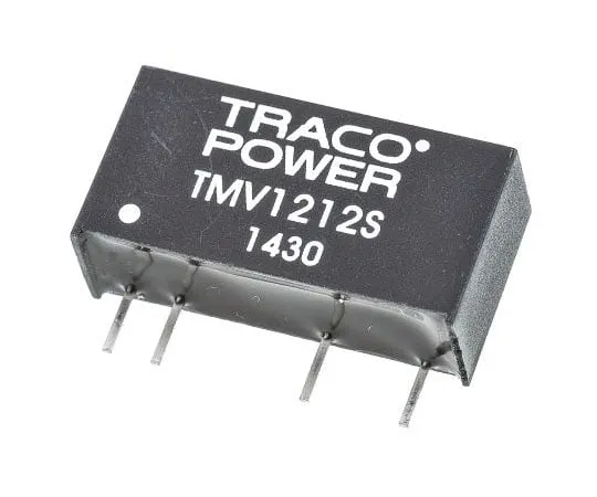 63-7658-29 TRACOPOWER TMV 1W Isolated DC-DC Converter Through Hole, Voltage in 10.8 → 13.2 V dc, Voltage out 12V dc TMV 1212S