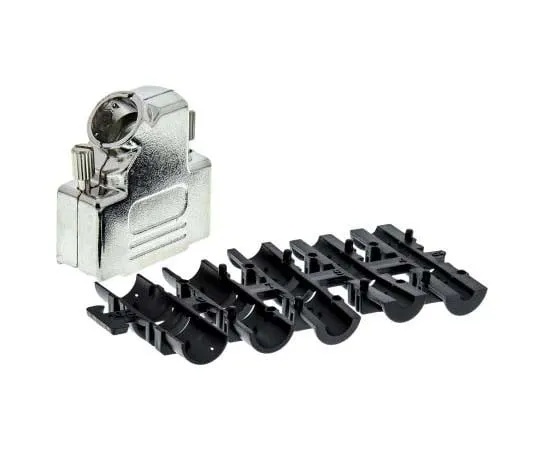 63-7700-39 Harting D-Sub Series Metal Right Angle D-sub Connector Backshell, 15 Way 9670150333