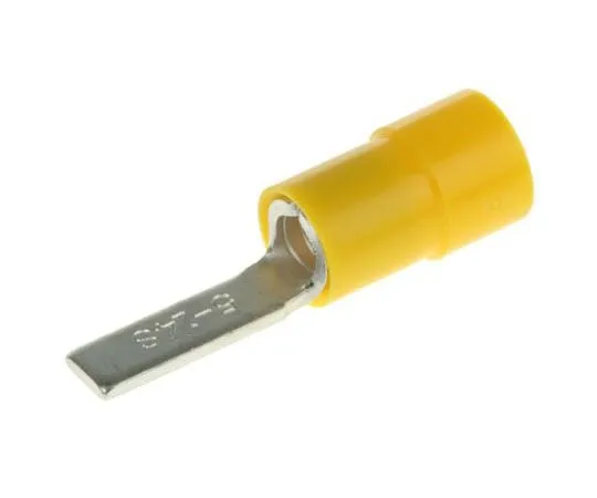 63-7636-68 RS PRO No Insulated Crimp Blade Terminal 14mm Blade Length, 4mm² to 6mm², 12AWG to 10AWG, Yellow 613-9823