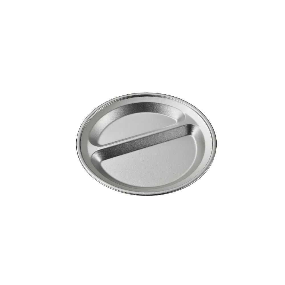 67-3057-99 Titanium Round 2-Compartment Plate 92703
