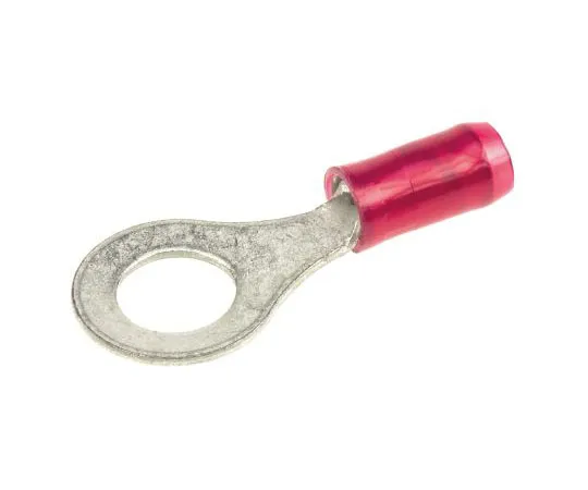 63-7557-45 TE Connectivity PIDG Series Insulated Crimp Ring Terminal, M6 Stud Size, 0.26mm² to 1.65mm² Wire Size, Red 320571