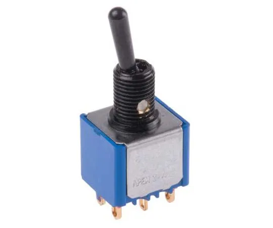 63-7700-01　APEM Double Pole Double Throw (DPDT) Toggle Switch, Latching, Panel Mount　5646ADBGK