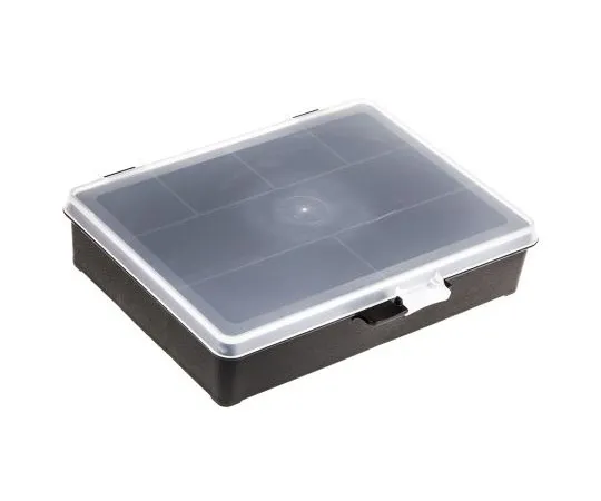 63-7646-26 Raaco 7 Cell Black PP Compartment Box, 40mm x 179mm x 151mm 132435
