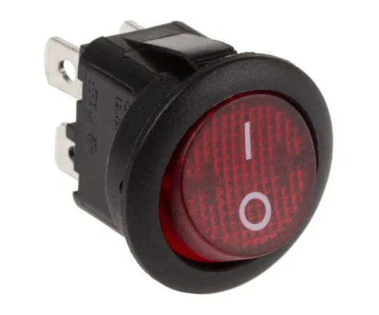 63-7565-59 APEM Illuminated Double Pole Single Throw (DPST), Latching Rocker Switch Panel Mount MR210R5LBR