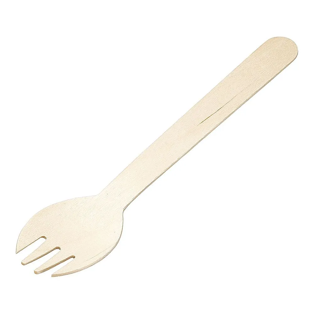 64-9286-93 Wooden Fork Spoon 160 Single Bag with toothpick (100 pcs) XMK0401