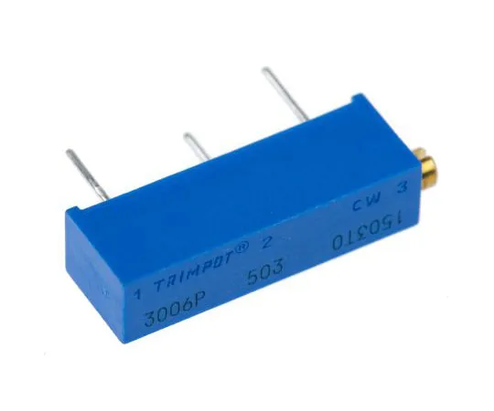 63-7607-93 50kΩ Through Hole Trimmer Potentiometer 0.75W Side Adjust Bourns 3006 Series 3006P-1-503LF