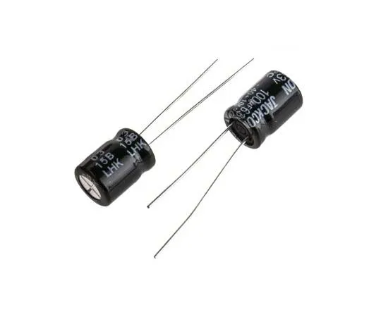 63-7737-75 RS PRO 100μF 63V dc Aluminium Electrolytic Capacitor, Through Hole 8 (Dia.) x 11mm +105°C 8mm 3.5mm 11mm 170-1271
