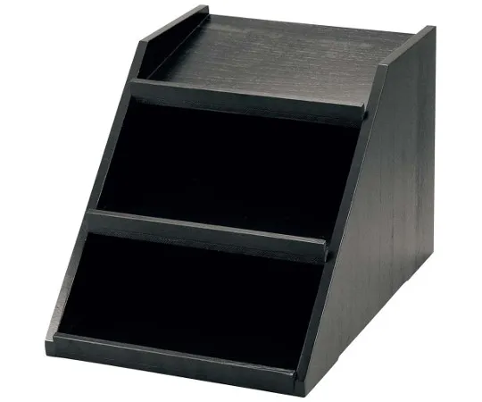 63-7155-45 Wooden Cutlery Box Stand 3 Rows 3 Columns Black 1621800
