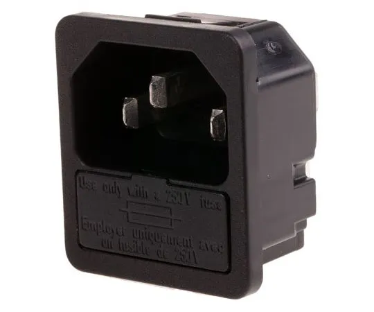 63-7620-47 Schurter C14 Snap-In IEC Plug Male, 10A, 250 V ac 6200.432