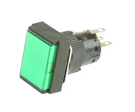 63-7633-76 Schneider Electric, Harmony XB6E Illuminated Green Rectangular Push Button, SPDT-NO/NC, 16mm Spring Return Quick XB6EDW3B1P