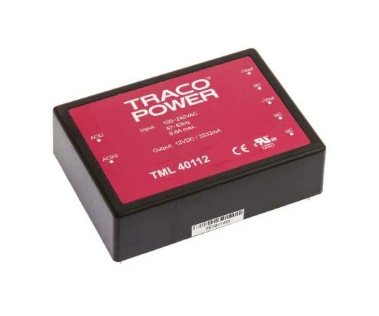 63-7725-67 TRACOPOWER 40W 1 Output Embedded Switch Mode Power Supply SMPS, 3.333A, 12V dc Encapsulated TML 40112