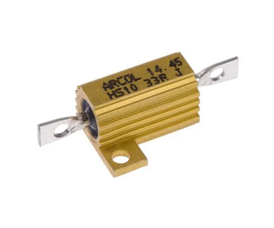 63-7637-08 Arcol HS10 Series Aluminium Ho***d Axial Wire Wound Panel Mount Resistor, 33Ω ±5% 10W HS10 33R J