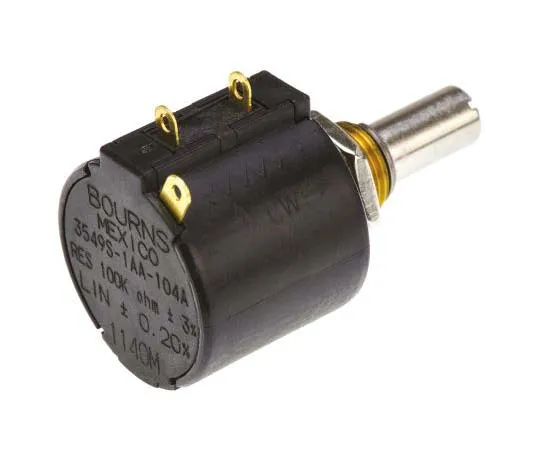 63-7701-56 Bourns 1 Gang 10 Turn Rotary Wirewound Potentiometer with a 6.35 mm Dia. Shaft, 10kΩ, ±10%, 2W, Linear 3549S-1AA-103B 3549S-1AA-103B