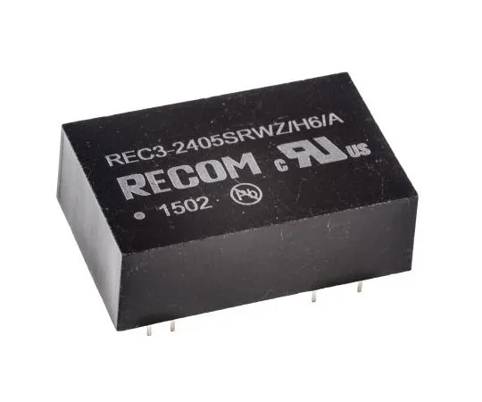 63-7587-28 Recom REC3 3W Isolated DC-DC Converter Through Hole, Voltage in 9 → 36 V dc, Voltage out 5V dc REC3-2405SRWZ/H6/A