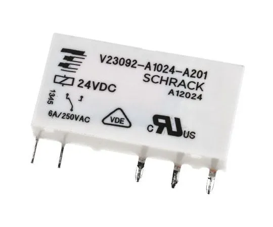 63-7680-51 TE ConnectivitySNR SPDT Non-Latching Relay PCB Mount, 24V dc Coil, 6A V23092-A1024-A201
