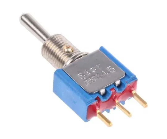 63-7700-08 APEM Single Pole Single Throw (SPST) Toggle Switch, (On)-Off-(On), PCB 5237CDB