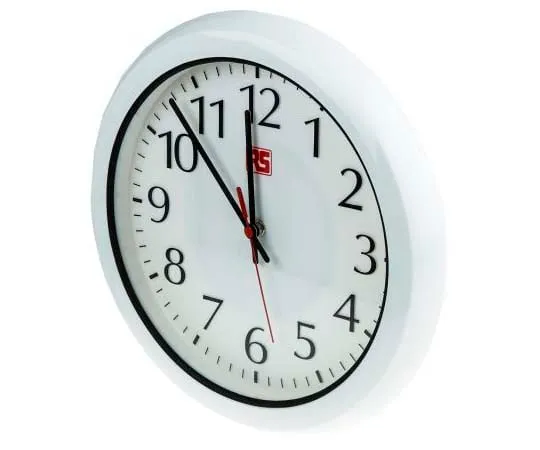 63-7724-03 RS PRO White Wall Clock, 300mm 706-4773