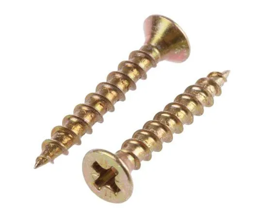 63-7585-75 Pozisquare Countersunk Steel Wood Screw Yellow Passivated, Zinc Plated, 4mm Thread, 30mm Length ULT/055