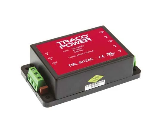 63-7725-84 TRACOPOWER 40W 1 Output Embedded Switch Mode Power Supply SMPS, 1.67A, 24V dc Encapsulated TML 40124C