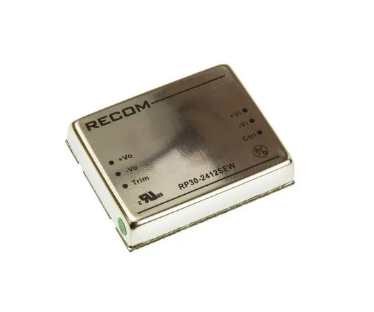 63-7559-88 Recom RP30 EW 30W Isolated DC-DC Converter Through Hole, Voltage in 10 → 40 V dc, Voltage out 12V dc RP30-2412SEW