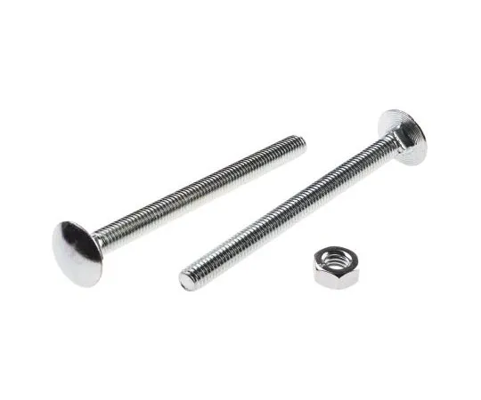 63-7601-91 Bright Zinc Plated Steel Coach Bolt, M6 x 75mm 512-1039