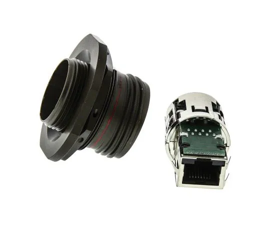 63-7549-99 Amphenol Female Panel Mount RJ45 Connector, LAN Category Cat5e RJF TV 71G