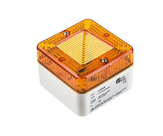 63-7639-32 Xenon, Flashing Beacon L101 Series, Amber, Surface Mount, 20 → 28 V dc L101XDC024BW/A