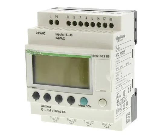 63-7572-40 Schneider Electric Zelio Logic Module, 24 V ac Relay, 8 x Input, 4 x Output With Display SR2B121B