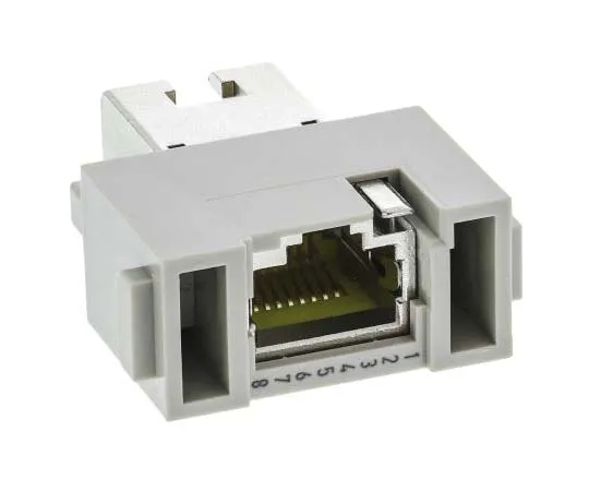 63-7711-24 Han-Modular Series Female to Female Module, 16 Way, 2 Row, Rated At 1A, 50 V, Han RJ45 Module 9140014721