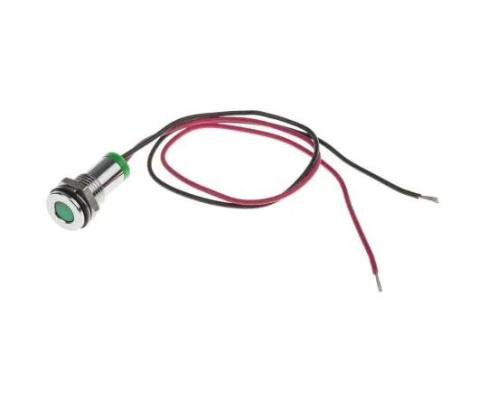 63-7708-77 RS PRO Green Indicator, 2 V dc, 8mm Mounting Hole Size, Lead Wires Termination, IP67 700-1895