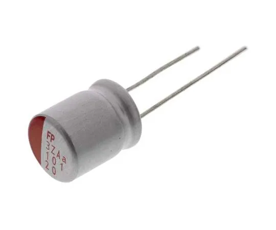 63-7746-34　Nichicon 100μF 20V dc Aluminium Polymer Capacitor, Through Hole 10 (Dia.) x 12.5mm +105°C 10mm 5mm　RNS1D101MDN1PH