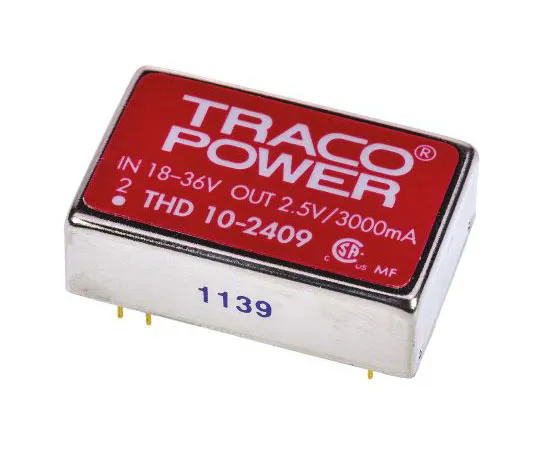 63-7599-88 TRACOPOWER THD 10 10W Isolated DC-DC Converter Through Hole, Voltage in 18 → 36 V dc, Voltage out 2.5V dc THD 10-2409