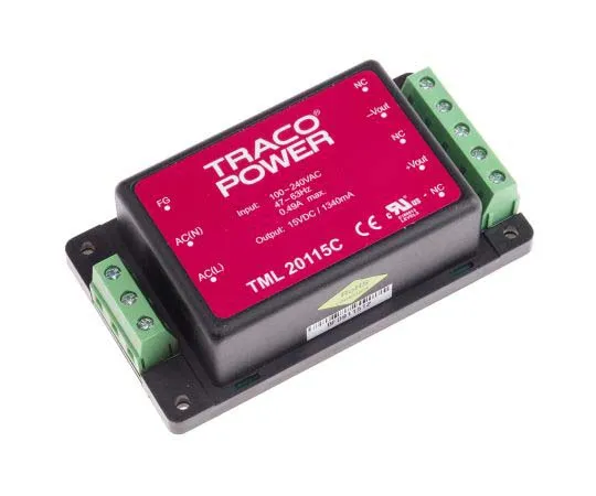 63-7725-72 TRACOPOWER 20W 1 Output Embedded Switch Mode Power Supply SMPS, 1.34A, 15V dc Encapsulated TML 20115C