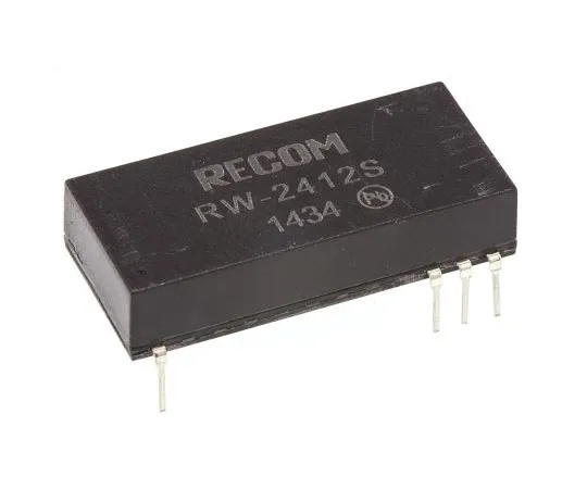 63-7568-36 Recom RW 3W Isolated DC-DC Converter Through Hole, Voltage in 18 → 36 V dc, Voltage out 12V dc RW-2412S