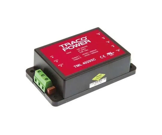 63-7725-85　TRACOPOWER 40W Dual Output Embedded Switch Mode Power Supply SMPS, 4A, ±5V dc Encapsulated　TML 40205C