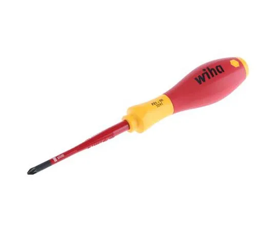 63-7724-21 Wiha Tools, VDE 1000V Approved Pozidriv Insulated Screwdriver PZ1 Tip 80 mm Chrome Vanadium Molybdenum Steel 35395