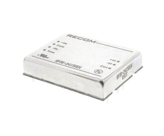 63-7568-72 Recom RP30 EW 30W Isolated DC-DC Converter Through Hole, Voltage in 10 → 40 V dc, Voltage out ±15V dc RP30-2415DEW