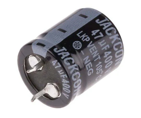 63-7722-38　RS PRO 47μF 400V dc Aluminium Electrolytic Capacitor, Through Hole 22 (Dia.) x 25mm +105°C 22mm 10mm 25mm　170-1024