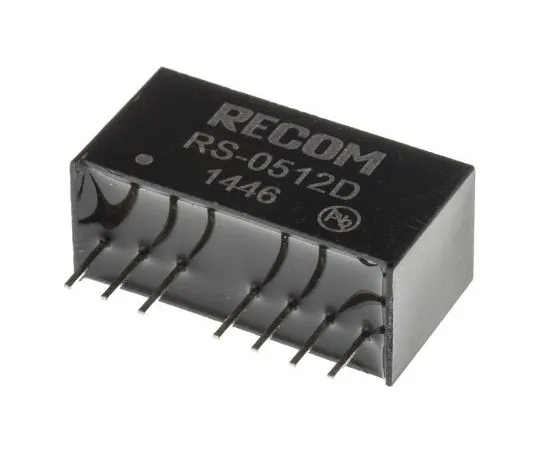 63-7568-26 Recom RS 2W Isolated DC-DC Converter Through Hole, Voltage in 4.5 → 9 V dc, Voltage out ±12V dc RS-0512D