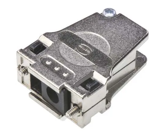 63-7700-43 Harting D-Sub Series Metal Right Angle D-sub Connector Backshell, 9 Way, Strain Relief 9670090334