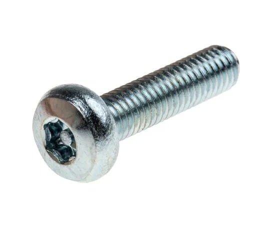 63-7574-02 Bright Zinc Plated Pan Steel Tamper Proof Security Screw, M5 x 20mm 482-8363
