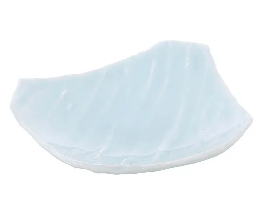 63-7196-18 Japanese tableware collection blue-white wave-carved modified plate 8181060