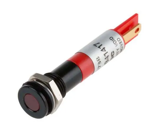 63-7708-55　RS PRO Red Indicator, 12 V dc, 8mm Mounting Hole Size, Solder Tab Termination, IP67　700-1738
